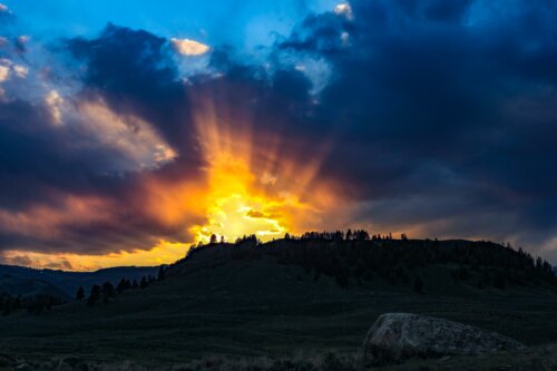 Yellowstone sunset, Lamar Valley.