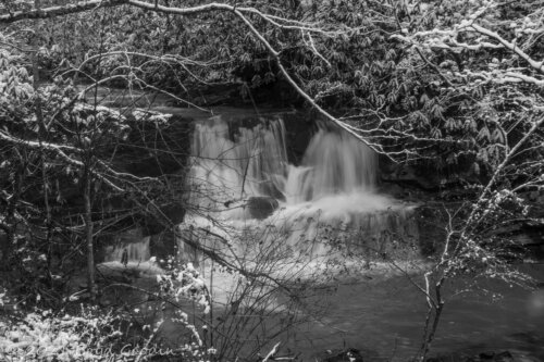 Stream in snow